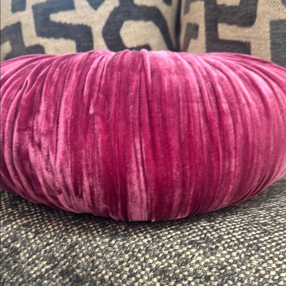 Anthropologie Fushia Velvet Accent Pillow 18” - Picture 5 of 7